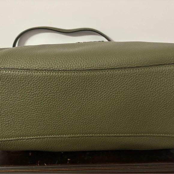 Coach Hallie Olive Green Leather Shoulder Bag - Picture 5 of 10